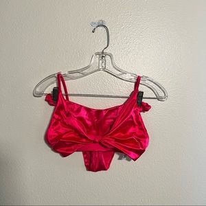 ASOS Satin Hot Pink High Leg Bikink